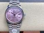 8+ Factory ROLEX Day-Date  36mm Baguette Markers Pink Dial Watch